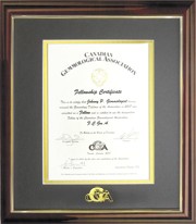 13X15 Mahogany with Gold Trim - Fellowship Certificate (vertical)